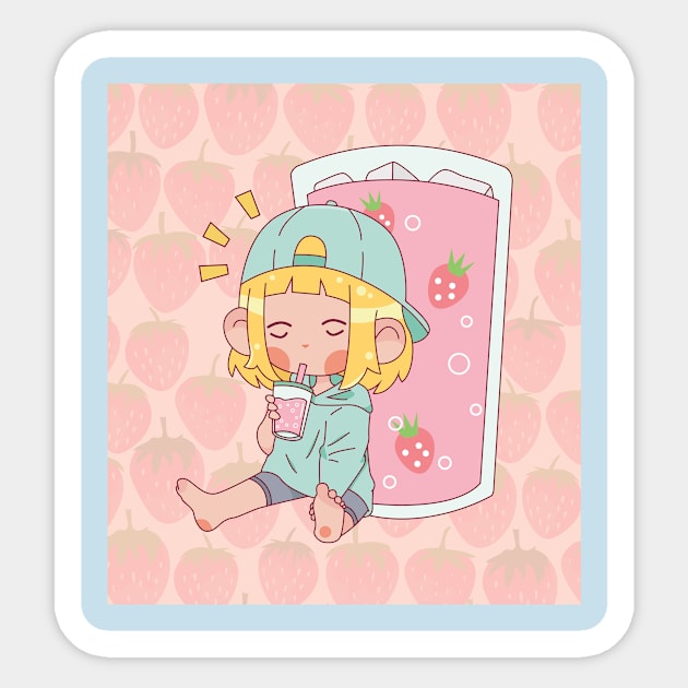 Strawberry juice Sticker by Mota